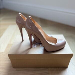 Christian Louboutin Rolando Nude Patent Heels